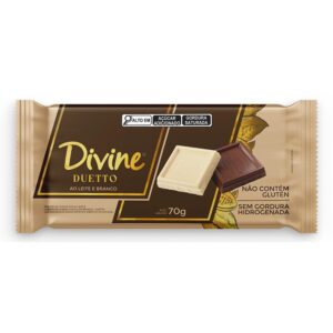 Barra chocolate duetto mais cremoso Divine 70g