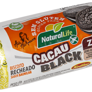 Biscoito recheado cacau black Naturallife 90g