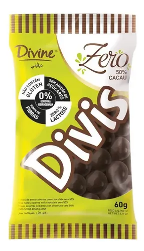 Divis chocolate zero meio amargo Divine 60g