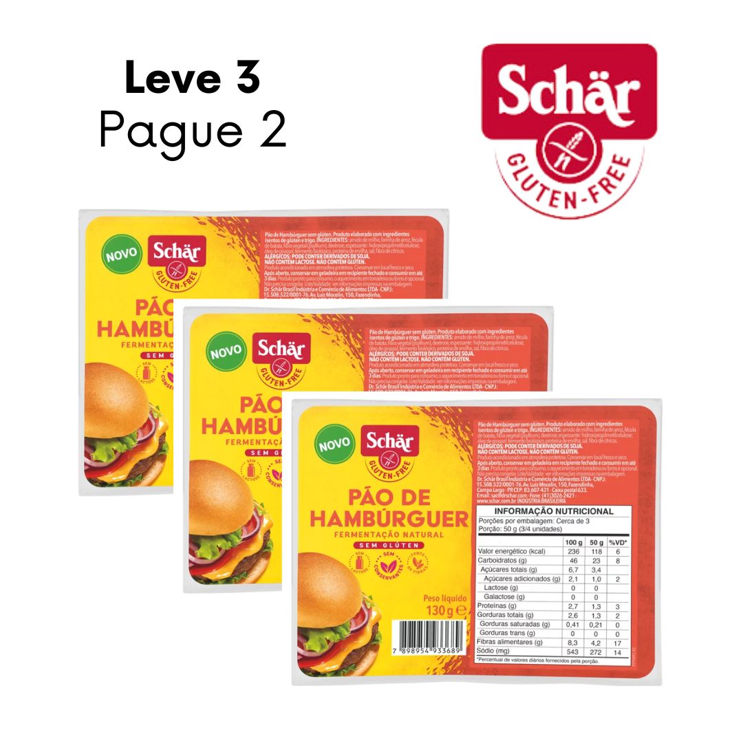 Pão de hambúrguer Dr. Schar 130g - Leve 3 Pague 2