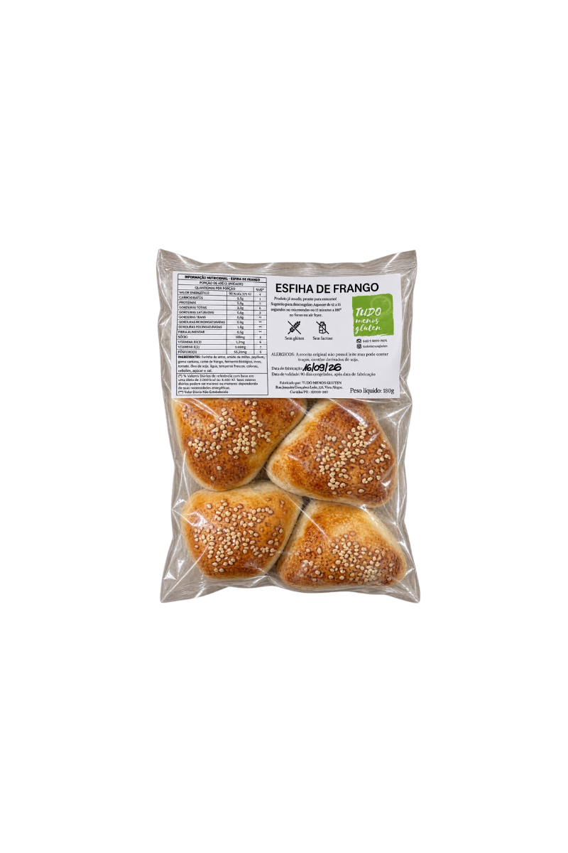 Esfiha de frango congelado Tudo Menos Glúten