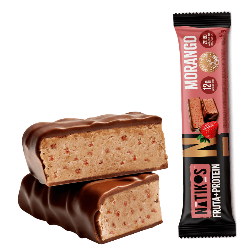 Barra maça e morango proteica Natikos 50g