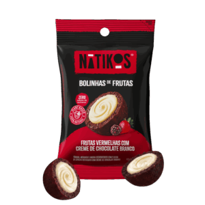 Bolinhas de frutas vermelhas com creme de chocolate branco Natikos 30g