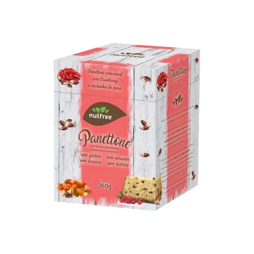 Panetone com frutas cristalizada, cranberry e castanha do pará Nutfree 360g