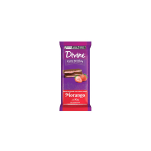 Chocolate recheado com creme de morango Divine 90g