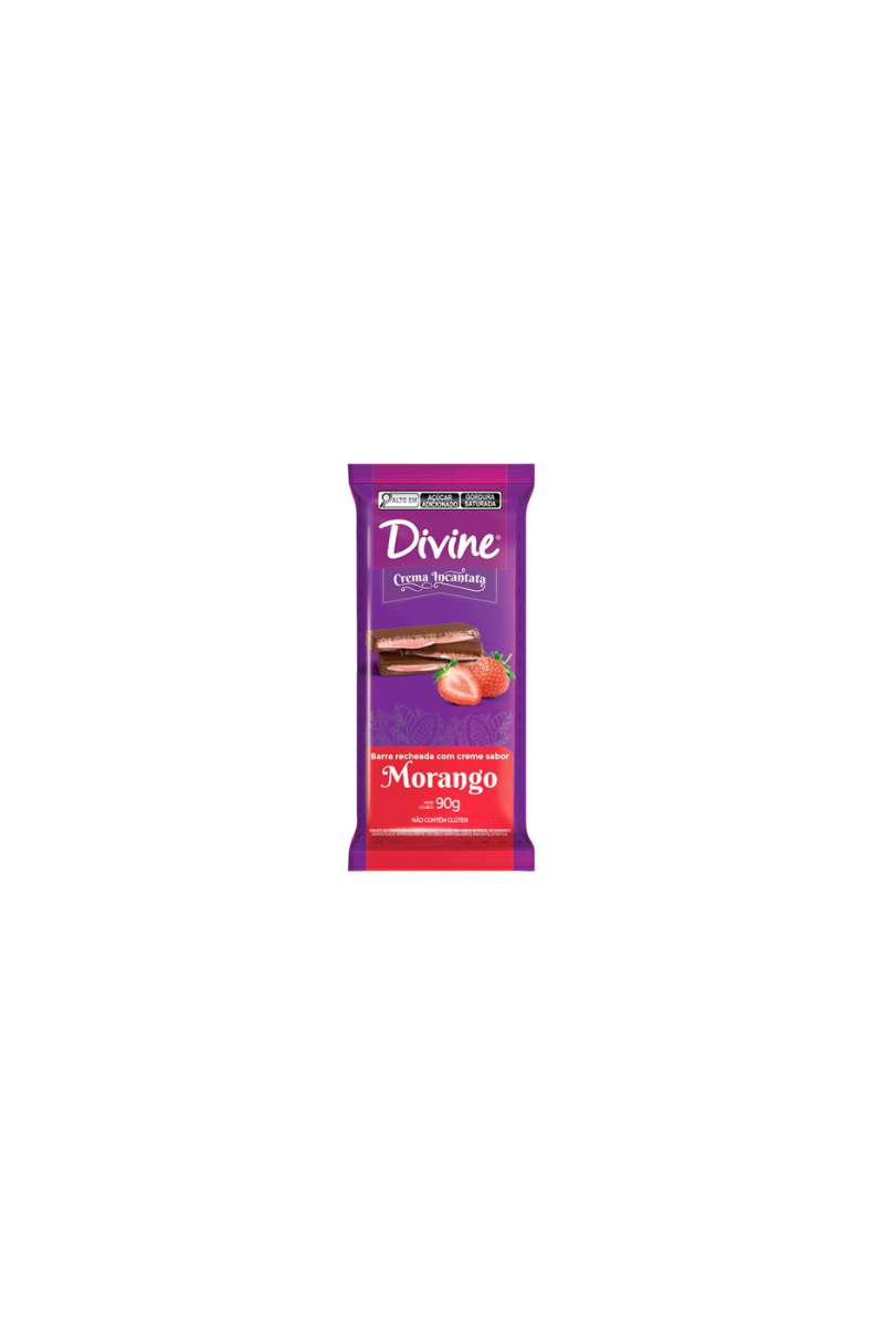 Chocolate recheado com creme de morango Divine 90g