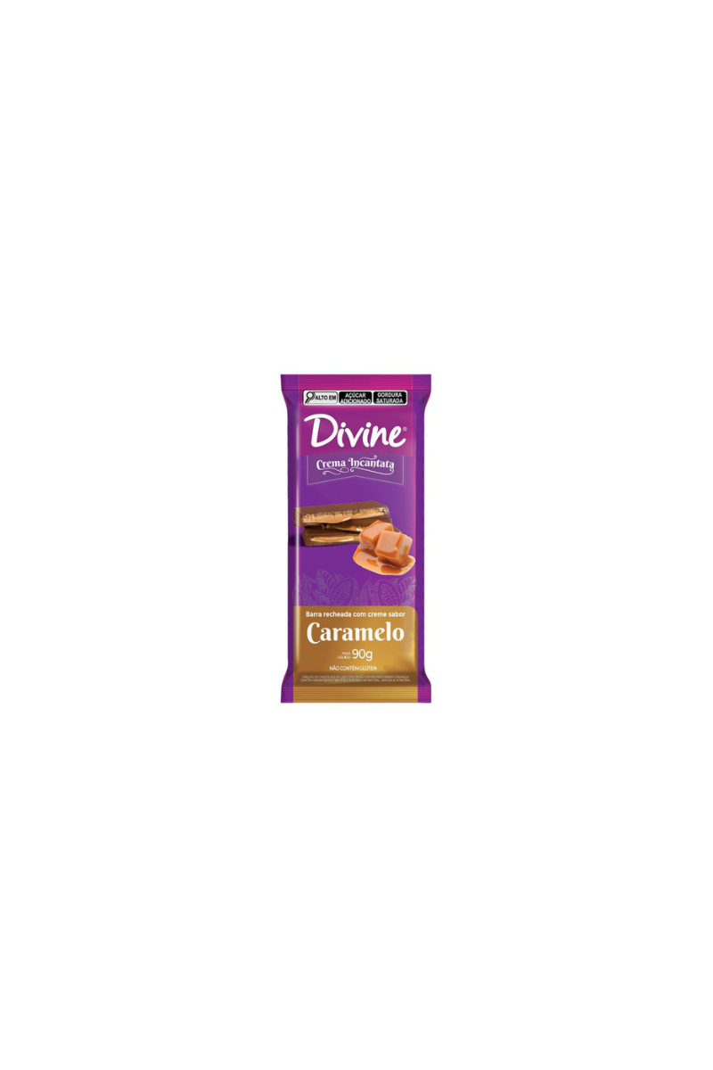 Chocolate recheado com creme sabor de caramelo Divine 90g