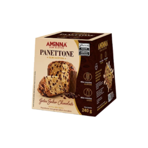 Panetone com gotas de chocolate premium noir Aminna 240g