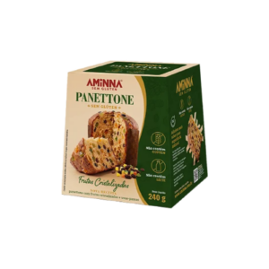 Panetone com uvas passas e frutas cristalizadas clássico Aminna 240g